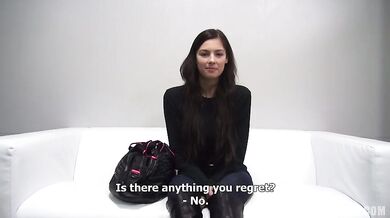 Czech Casting couch babe with big tits gets naughty