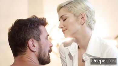 Skye Blue dominates married man with her seductive lingerie and short hair