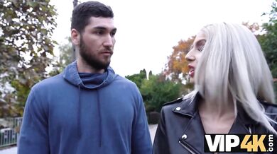 Sexy girl is walking the streets and meeting new horny guys