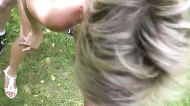 Horny mature is fucking in nature